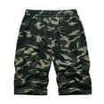 thumbnail image 4 of Men's Cotton Elastic Waist Cargo Shorts, Casual Loose-Fit Knee-Length Outdoor Shorts with Multi-Pocket for Hiking & Daily Wear ,Camouflage 2XL, 4 of 4