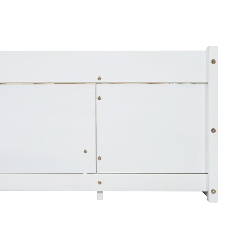 Euroco Wood Queen Size Platform Bed with Storage Headboard