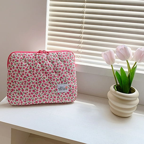 Funda Para Portátil De 14 Pulgadas Con Diseño Floral - Protectora, Organizadora, Tamaño 35x26x3 Cm