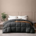thumbnail image 2 of Luxury Bedding Comforter Oversized King 120X120, Duvet Insert, Quilted Comforter with Corner Tabs, Lightweight Quilt, Down Alternative Hotel Comforter Oversized King 120X120 Dark Grey, 2 of 9