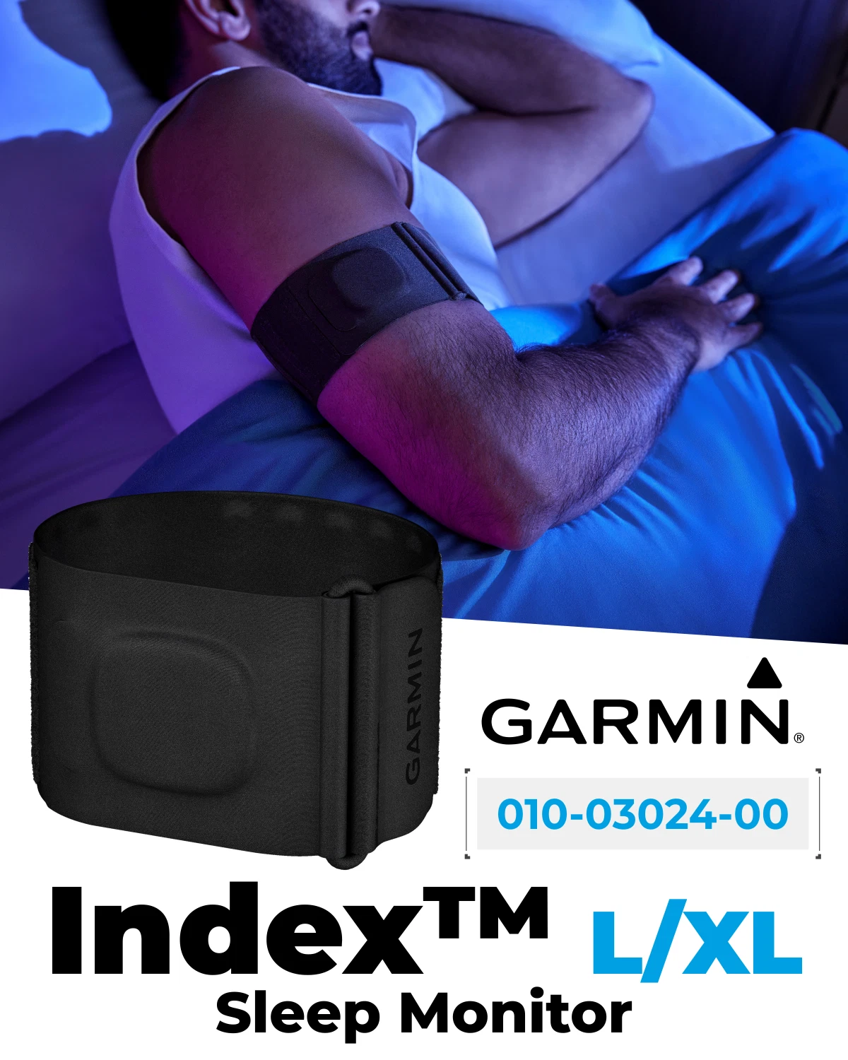 Garmin Index Sleep Monitor (L/XL) – Smart Sleep Band with Advanced Sleep Tracking & Recovery Metrics + Wearable4U PowerBank