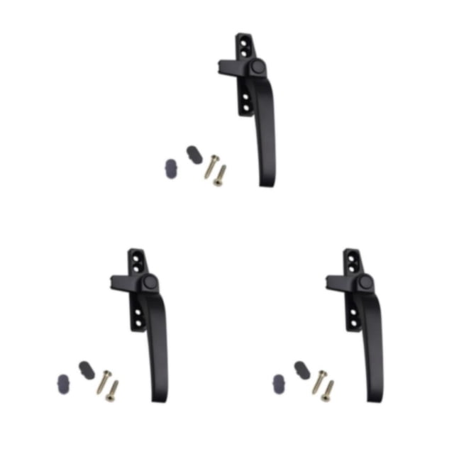 stanreset 1/2/3/5 Window Handle Home Hardware Lever Casement Locking Handles Convenience Balcony Handily Install Decorative Cap Gray Rustproof Right Black 3PCS
