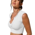 thumbnail image 3 of Camiseta sin mangas acanalada, camiseta sin mangas para mujer, camiseta sin mangas ajustada con cuello en U, camiseta sin mangas para mujer, artesanía superior, 3 of 6