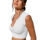 thumbnail image 1 of Camiseta sin mangas ajustada,Camiseta sin mangas para mujer Camiseta sin mangas acanalada delgada Camisa sin mangas con cuello en U Características de vanguardia, 1 of 6