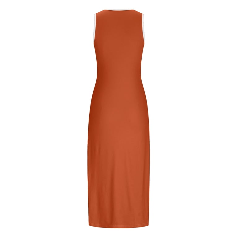 Successthop Cocktail Dresses for Women Evening Party Ribbed Knit Cut Out Sleeveless Midi Clothes Ladies Split Dress XL, Women's, Orange Successthop Cocktail Dresses for Women Evening Party Ribbed Knit Cut Out Sleeveless Midi Clothes Ladies Split Dress XL, Women's, Orange
