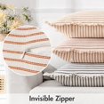 thumbnail image 3 of Fall Pack of 2 Rust Pillow Covers 22x22 Inch Striped Farmhouse Couch Throw Pillow Covers with Fringe Chic Linen Decorative Cushion Covers for Sofa Living Room Bed Outdoor Home Decor, 3 of 13