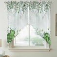thumbnail image 2 of St. Patrick's Swag Curtains for Kitchen/Bedroom/Living Room, Luck Shamrock Eucalyptus Leaves Flowers Blue Scalloped Curtains 63 Inch Long, Window Swag Topper Curtains Valances 2 Panels Set 36"x63", 2 of 8