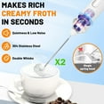 thumbnail image 4 of Handheld Milk Frother Wand for Coffee with Stand, Rechargeable Electric Whisk with 3 Heads 3 Speeds Drink Mixer Coffee Frother For Coffee, Latte, Cappuccino, Hot Chocolate,Egg,White, 4 of 7