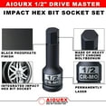 thumbnail image 3 of Juego de enchufes Aiourx 1/2 Drive Master Impact Hex Bit SAE, 10 unidades, 3 of 6