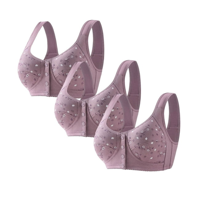 Bras for Women, 3PC Womans Plus Size Printing Comfortable Bra Underwear