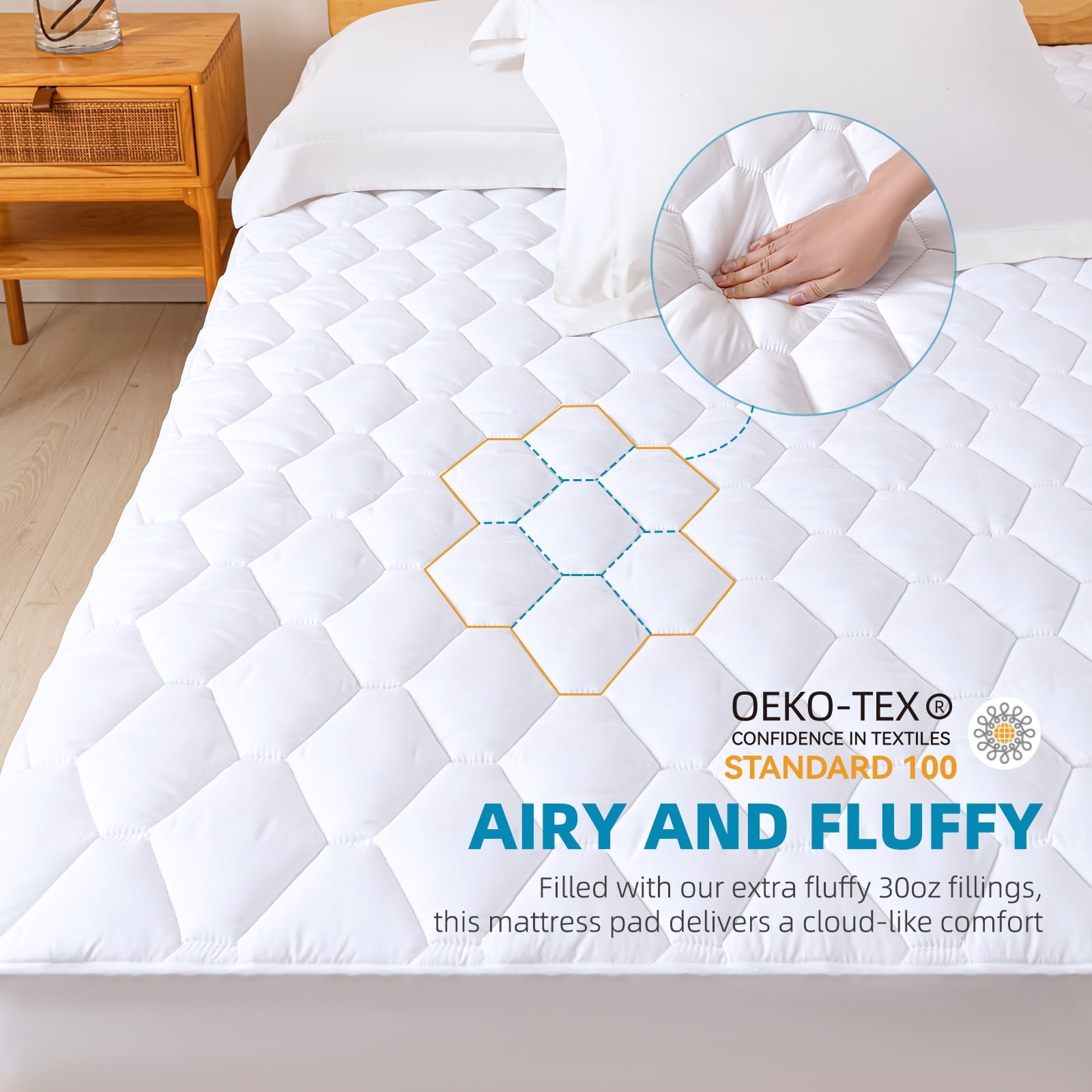 BabyGuard 100% Waterproof Mattress Protector Twin XL Size Premium Viscose from Bamboo 3D Air Cooling Mattress Pad Cover for Bed Ultra-Soft Breathable Noiseless with 8''-21'' Deep Pocket