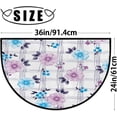 thumbnail image 3 of Vintage Flower Floral Half Round Door Mat, White Plaid Non-Slip Half Circle Area Rug Doormat Washable Half Moon Rug Indoor Entrance Doormat for Kitchen Bedroom Home Decor 24"x36", 3 of 7