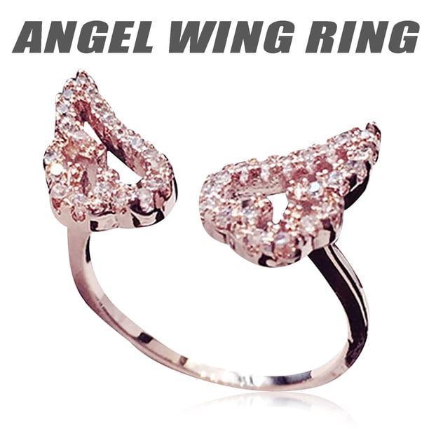 Anillos para mujer, regalos para mujer. Nuevo y elegante anillo de alas de ángel que revela tu personalidad única. Anillo de moda.