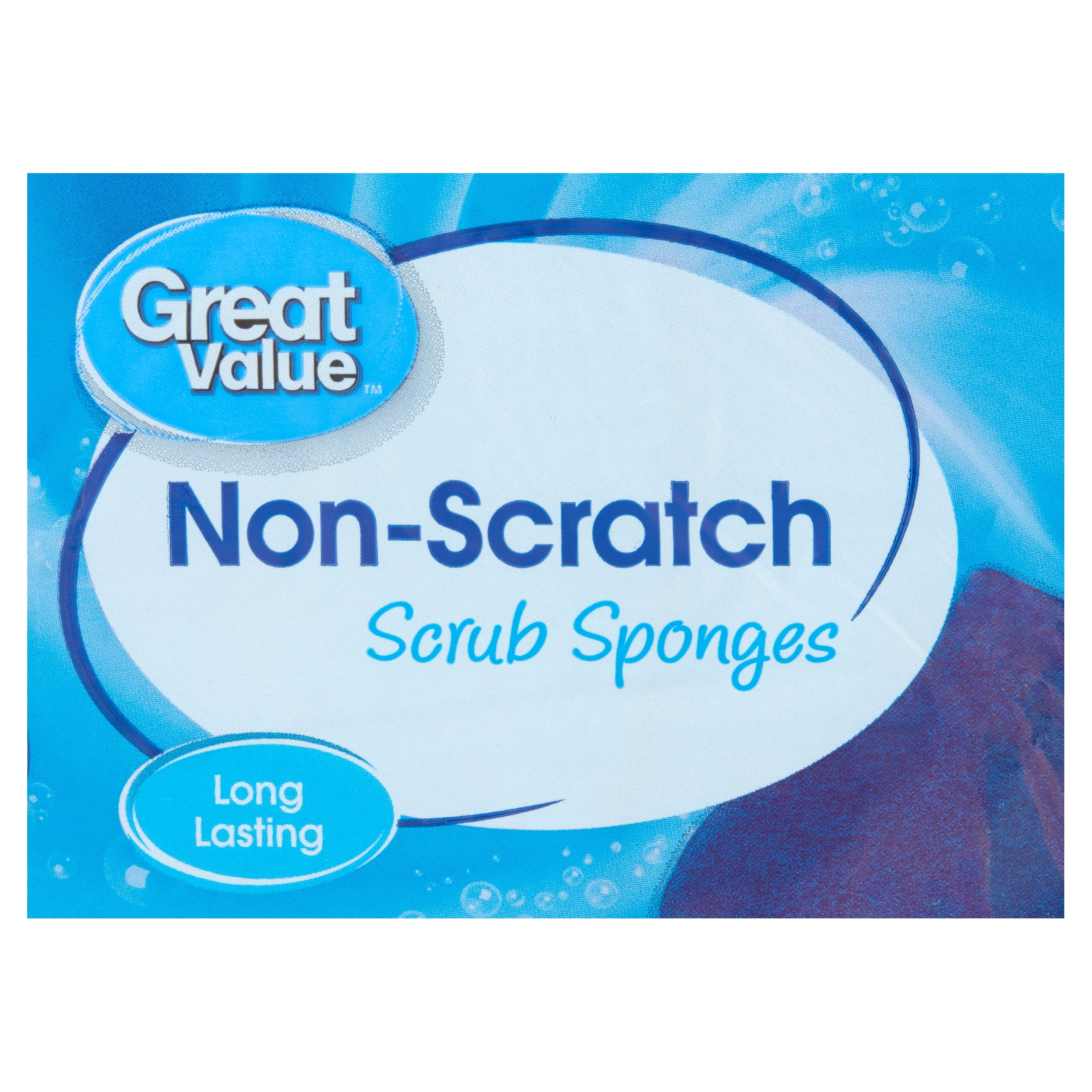 Great Value Non-Scratch Scrub Sponges, 4 Count