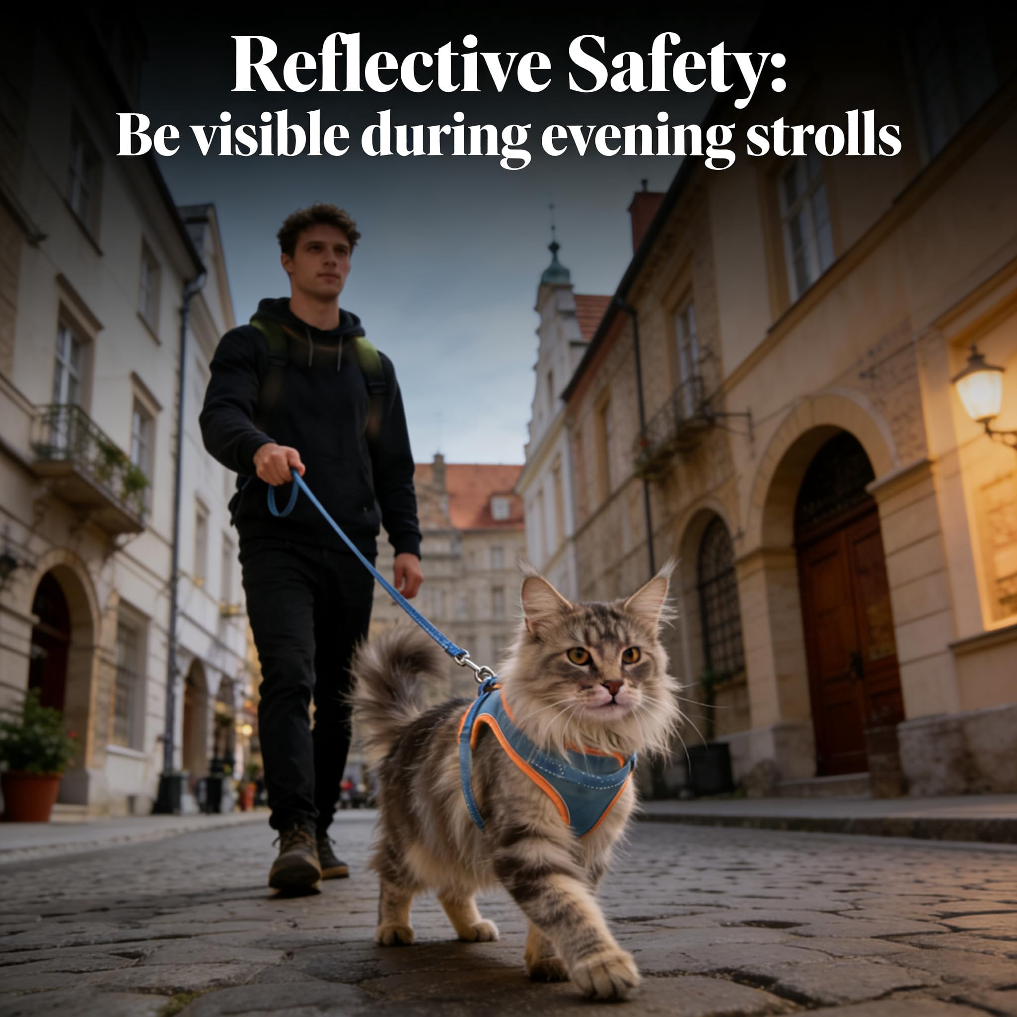 Step in Cat Harness Vest Style Cat Harness with Leash Escape Proof Soft Breathable Reflective Cat Walking Harness for Travel Outdoor Training and Daily Use (1PC,L)