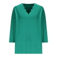 thumbnail image 3 of Bpmpbo Women Tunic Tops 3/4 Sleeve V Neck Womens T Shirts Plus Size Ladies Pullover Shirts Womens Blouses Tops, 3 of 5