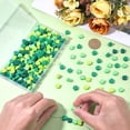 thumbnail image 3 of 1 Box 300pcs St. Patrick's Day Clover Beads Lucky Clover Beads Good Luck Shamrock Irish Green Three Leaf Shape Clay Loose Spacers, 3 of 7