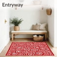 thumbnail image 3 of ODIKA 8'x10' Machine Washable Non-Slip Area Rug, Joyful Peppermint Swirl Yuletide Decoration Nostalgic Design High Traffic Rug with Pad, Red, 621874, 3 of 8