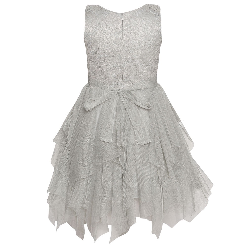 girls grey occasion dress