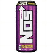 NOS Grape High Performance Energy Drink 16 oz Cans - Pack of 24