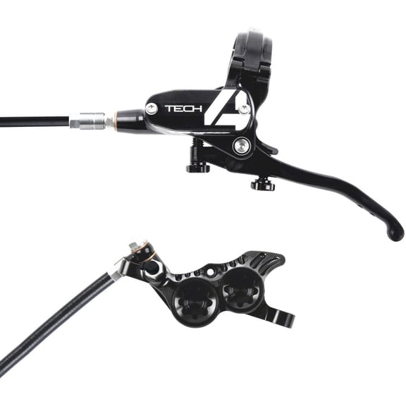 Hope Tech 4 V4 Disc Brake and Lever Set - Front, Hydraulic, Post Mount, Black