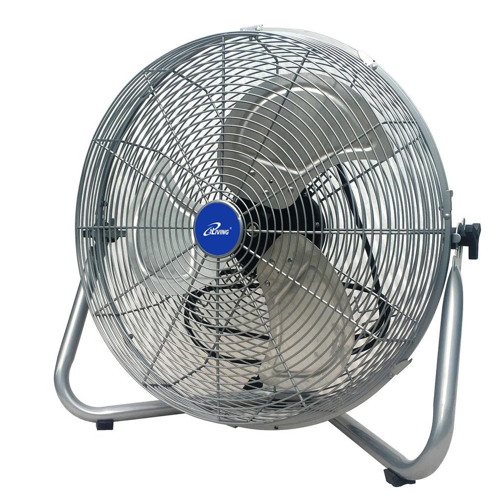 iLiving ILG8F21 Super Turbo High Velocity Floor Fan 7500CFM with 225W Motor, 20", Silver
