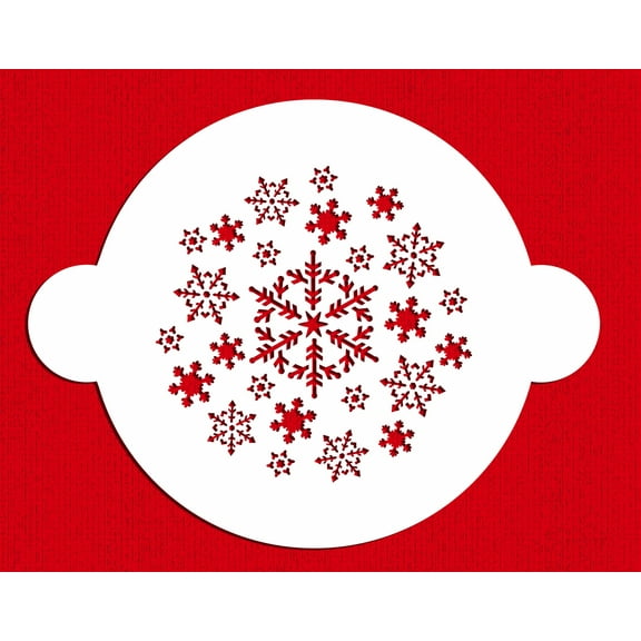 Designer Stencils Snowflake Cake Stencil Top, Beige/semi-transparent