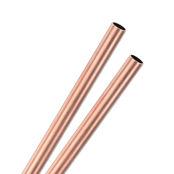 Uxcell 2-Pack Copper Round Tube, 6mm OD 0.2mm Thick 330mm Length Straight Pipe Tubing