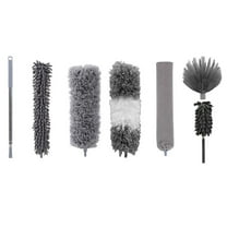 Piwvid Telescopic Washable Duster Telescopic Duster Long Extendable Microfibre Dust Mop Dust Brush with Bendable Corner Broom, Spider Web Remover for High Ceilings ﻿