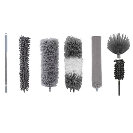 

Huhuzaio Cleaning Brush Dust Wiper Telescope Washable Dust Wiper Telescope Dust Wiper Long Extendable Microfiber Dust Wiper Dust with Bendable Corner Remover for High Ceilings 7Pcs