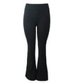 thumbnail image 2 of Women Solid High Elastich Flare Pants Polyester White S, 2 of 2