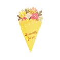 thumbnail image 1 of Liquidación de tarjetas de regalo Miyuadkai en oferta. Tarjeta de felicitación para el Día de la Madre con forma de ramo en tres colores con sobre cálido, decoración de habitación en amarillo., 1 of 6