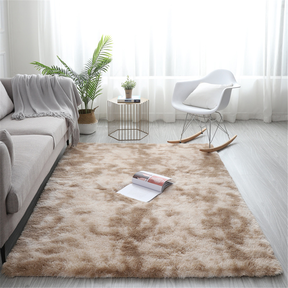 5ft x 8ft Fuzzy Abstract Area Rugs for Bedroom Living Room, Fluffy Shag