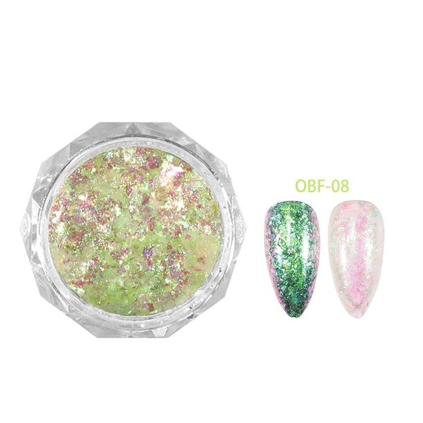 Polvo para uñas estilo japonés, arte de uñas, polvo de ópalo colorido, cristales de hielo, lentejuelas para uñas, belleza de uñas