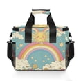 thumbnail image 7 of FORMRS Insulated Cooler Bag 24 Cans Capacity Soft Leakproof Lunch Box with Side Pockets, Retro Beige Rainbow, 7 of 7