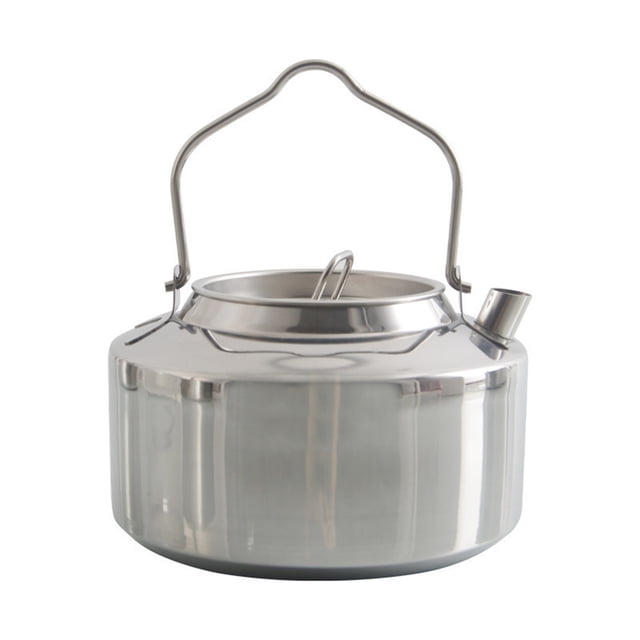 Théière en Acier Inoxydable Portable pour Camping Randonnée Barbecue et Pique-Nique