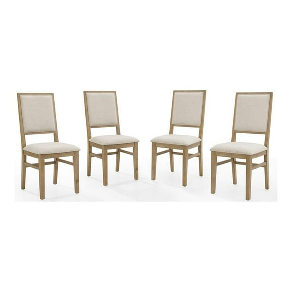 Pemberly Row 19.75" Wood Dining Chair in Rustic Brown (Set of 4)
