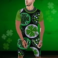 thumbnail image 2 of TSADFHJI Ensemble de Pyjama pour Hommes Imprimé Jour de la Saint-Patrick Col Rond Manches Courtes Short TTTG Gris, 2 of 5