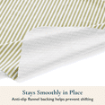 thumbnail image 6 of ComfiTime Vinyl Tablecloth - 52 x 70 Wipeable Plastic Table Cover, Flannel-Backed, Waterproof, Easy-Clean, Green Stripes, 6 of 10