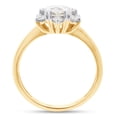 thumbnail image 4 of 1 1/3 ct. t.w Center 6.5MM Round Cut Lab Created Moissanite Diamond Flower Engagement Rings For Women In 10K Solid Yellow Gold (G-H Color, VVS1 Clarity, 1.30 Cttw)-8.5, 4 of 7