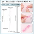 thumbnail image 2 of 1 Box 300Pcs Head Ball Pins 30/40/50mm 304 Stainless Steel Ball Head Pins Straight Pins Bendable Jewelry Earring Pins, 2 of 6