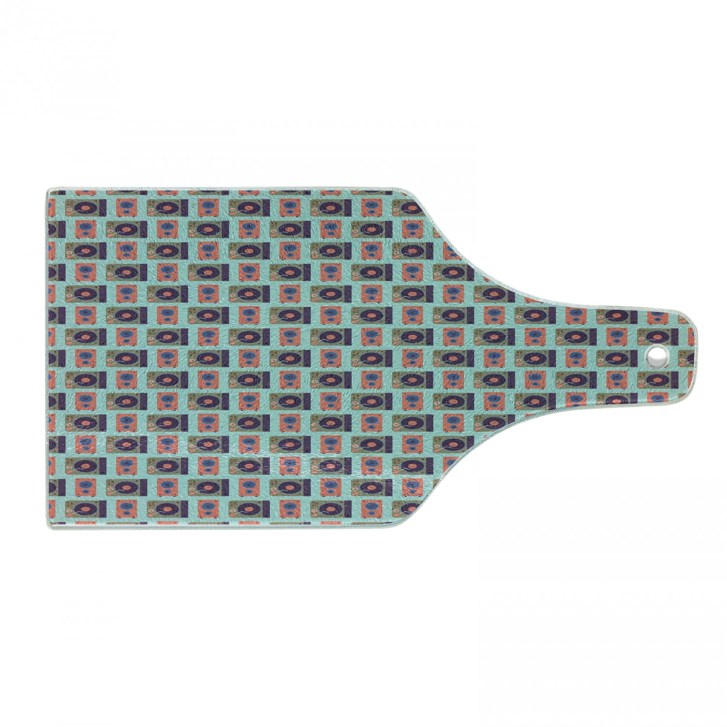 Multicolor Rectangular Tempered Glass Cutting Board with Handle