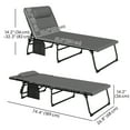 thumbnail image 3 of Outsunny Ensemble de 2 Chaises Longues Pliantes, Chaise de Bronzage Inclinable Gris Pâle, 3 of 10