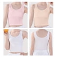 thumbnail image 2 of HAWEE Girls Crop Tops Undershirts Cotton Training Bra Sports Bralette Solid Vest for Kids Teens 7-14Y, 4 Pack, 2 of 6