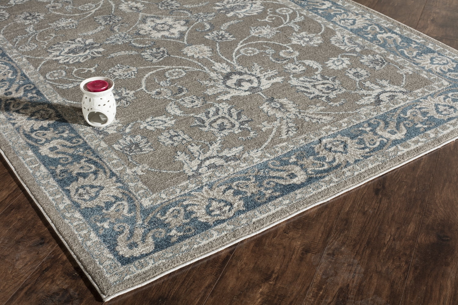 Rugs America Estelle Collection grey Blue ET550A Transitional Oriental Area Rug 5'3" x 7'6"