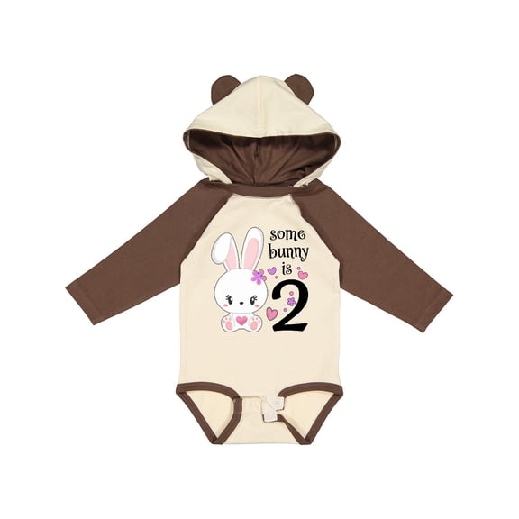 Inktastic Somebunny is Two-second Birthday Bunny Boys or Girls Long Sleeve Baby Bodysuit