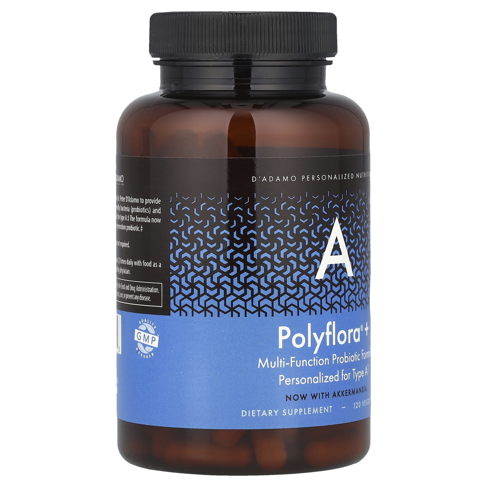 D'adamo Polyflora® + A, Multi-Function Probiotic Formula, 120 VeggieCaps