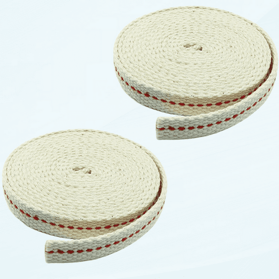 Cotton Lantern Wick 3/8" 13ft Flat Cotton Oil Lamp Wick with Red Stitch