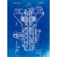 thumbnail image 2 of Borders, Cole 19x24 Gold Ornate Wood Framed with Double Matting Museum Art Print Titled - PP289-Faded Blueprint Henry Ford Transmission Patent Poster, 2 of 4