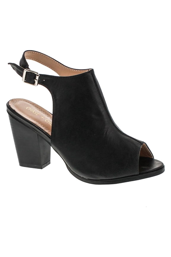 Willy-5 Women's Slingback Buckled Open Heel Chunky Ankle Booties